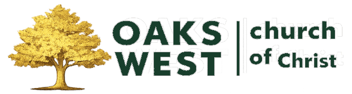 Oaks West Church of Christ logo in Burnet, Texas